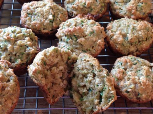 Lemon Oatmeal Zucchini Muffins