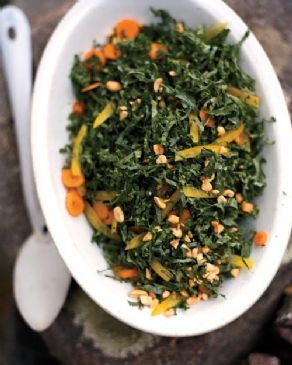 Kale slaw with peanut dressing