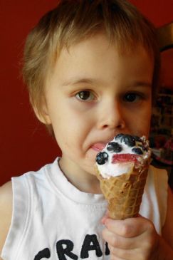 Yogurt Berry Waffle Cones