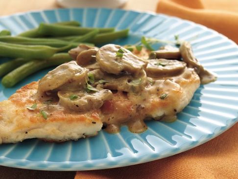 Dijon Chicken smothered in mushrooms