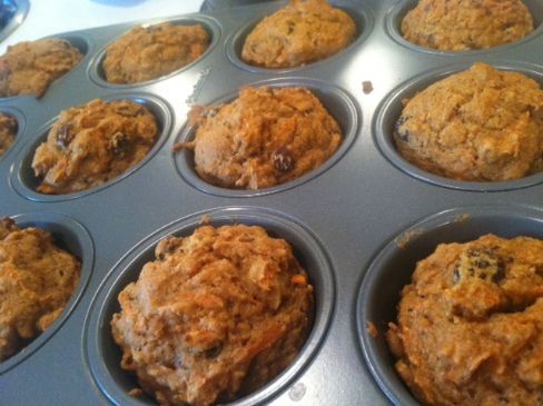 Vegan Carrot Raisin Walnut Muffins