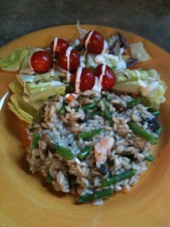 Asparagus,  Mushroom, & Shrimp Risotto