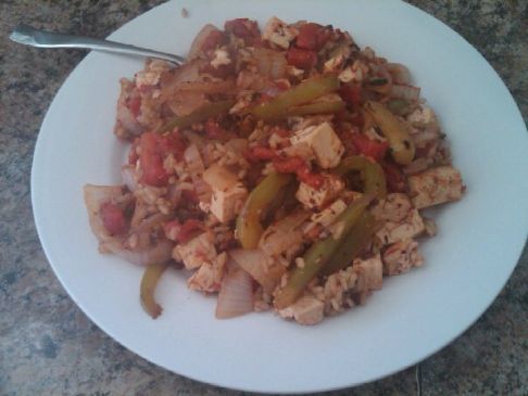 Italian style tofu and rice, for two