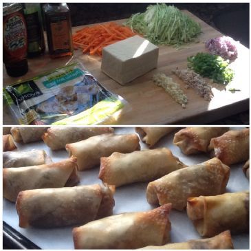 Baked Tofu and Veggie Egg Rolls