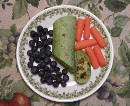 Black Bean and Yellow Rice Spinach Wrap