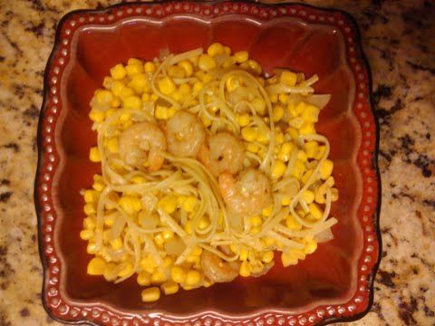 Linguini Simple Shrimp and Corn Meal