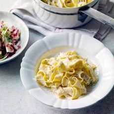 Delia Smith for Waitrose- Pasta with Three Cheeses Recipe | SparkRecipes