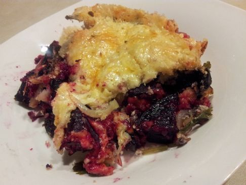 Roasted Beet & Portobello Au Gratin