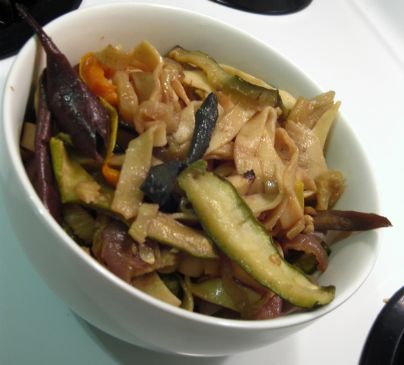 Balsamic Roasted Vegetables with Fresh Fettuccine