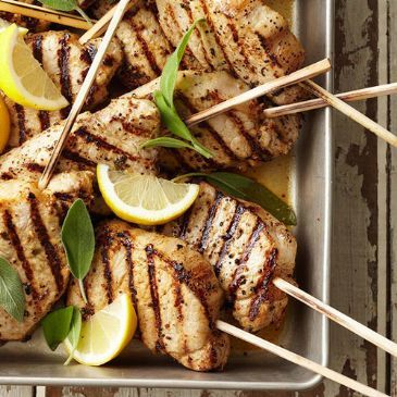 Lemon-Sage Pork Chop Skewers