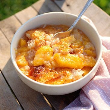 Delicious Individual Peach Cobbler