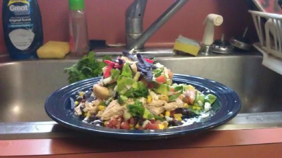 Southwest Chicken with an alvocado salad