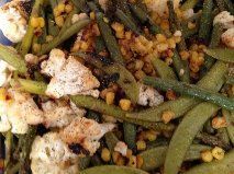 Roasted Cauli, Corn, Snap Peas, Green Beans