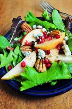 Apple Pear Salad with Pomegranate Vinaigrette - an Add a Pinch recipe
