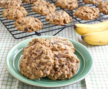 Banana Chocolate Chip Oatmeal Cookies