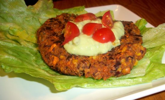 Black Bean, Corn & Sweet Potato Burger