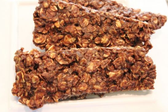 Microwave Chocolate Peanut Butter & Oat Snack Bars