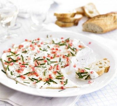 Goat cheese with pomegranate & chives