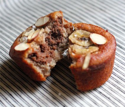 Almond Meal Banana Muffins w/ Chocolate Center