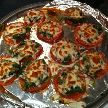 Roasted Tomatoes with Spinach 