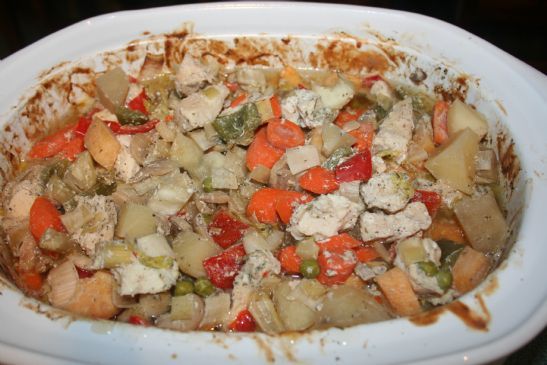 Poulet aux Lgumes  la mijoteuse (350 g / 200 cal)