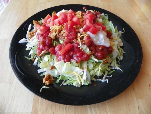 Ground Chicken Taco Salad with Refried Beans