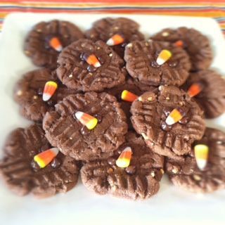 Chocolate Peanut Butter Candy Corn Cookies