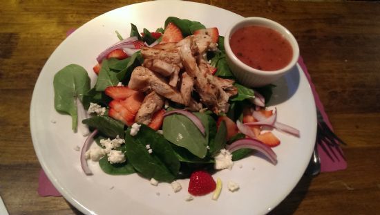 Strawberry and Spinach Salad with Cilantro Lime Chicken