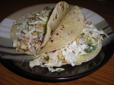 Roasted Corn Slaw Tacos