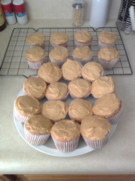 Angel Food Banana Cupcakes with Peanut Butter Frosting