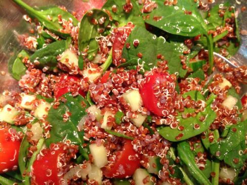 Red Quinoa Baby Spinach Salad