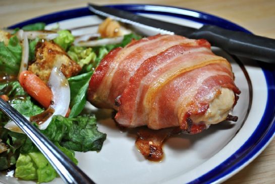 Bacon-wrapped Chicken Breasts Stuffed with Goat Cheese and Spinach