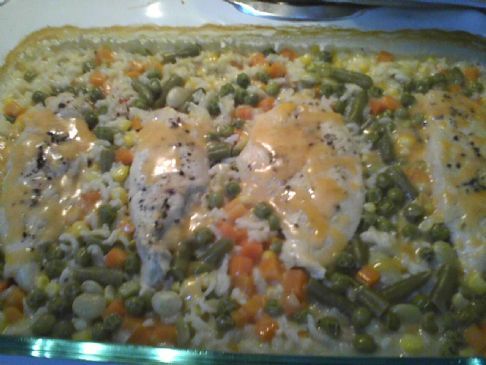 Cheezy Chicken and Vegetables/Rice