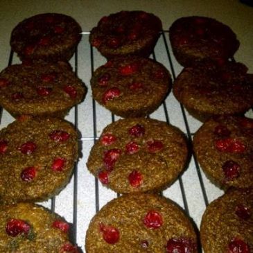 Banana cranberry bran muffins