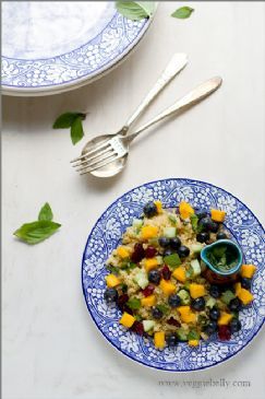 Blueberry Mango Quinoa Salad with Lemon Basil Dressing Recipe - a Veggie Belly recipe