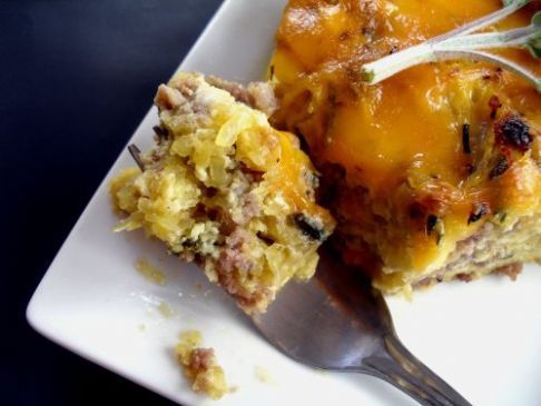 Spaghetti Squash & Sausage Breakfast Casserole