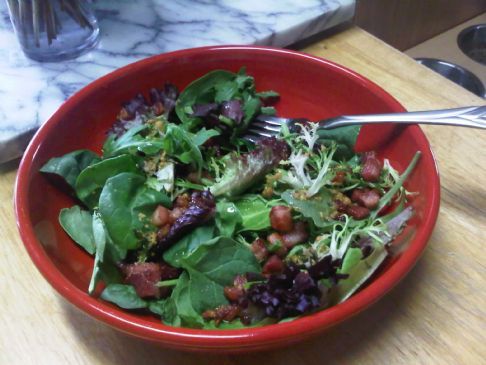 Baby Greens with Pancetta Dressing