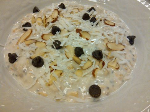 Almond Joy Over Night Oatmeal