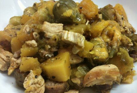 Chicken, Turkey Sausage & Butternut Squash Casserole