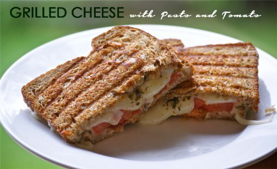 Grilled Cheese with Pesto and Tomato