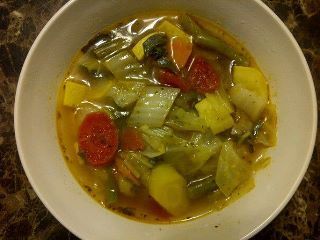 Garden Vegetable Soup with Tri-Colored Carrots 