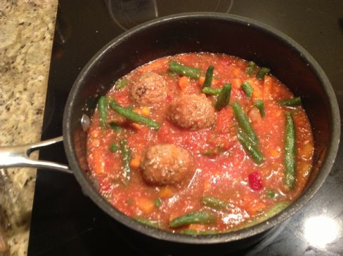 Vegetable turkey meatball soup