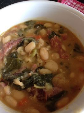 White Beans with Smoked Turkey & Swiss Chard