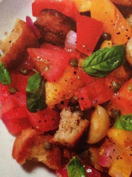 Warm Bread Salad with Tomatos