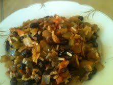 black beans  and browen rice salad