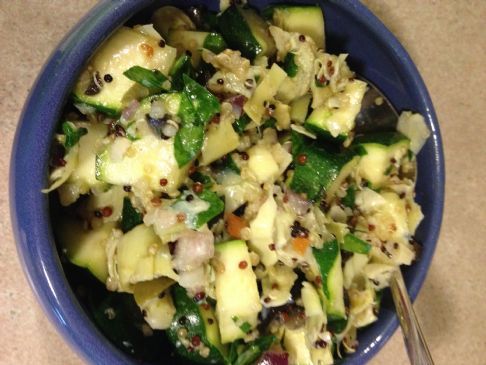 Zucchini Artichoke Quinoa Salad