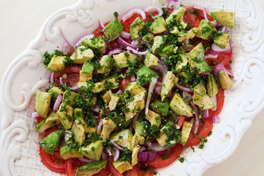 Tomato, Onion, Avocado Salad