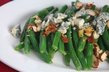 Green Beans Almondine with Blue Cheese