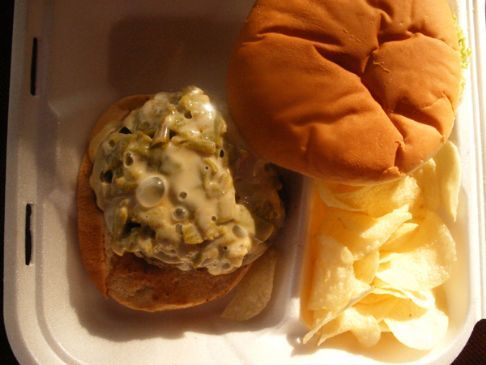 Green Chili Cheese Burgers