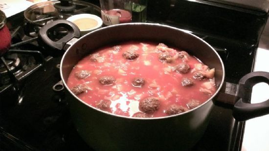 Yummy cabbage meatball soup